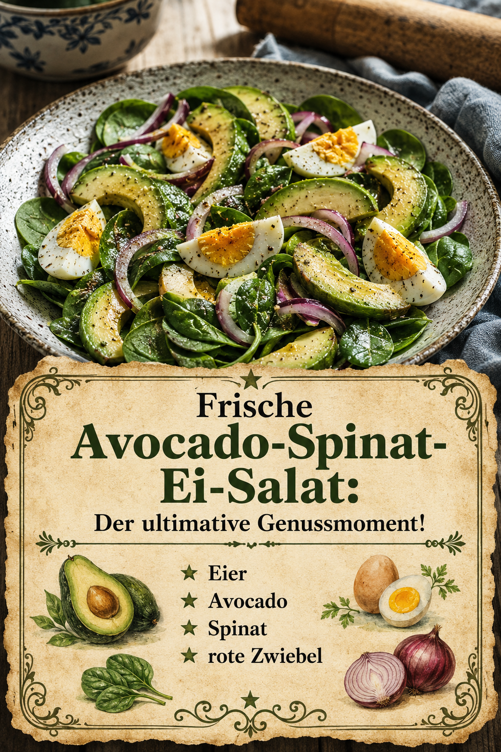 Frische Avocado-Spinat-Ei-Salat: Der ultimative Genussmoment!