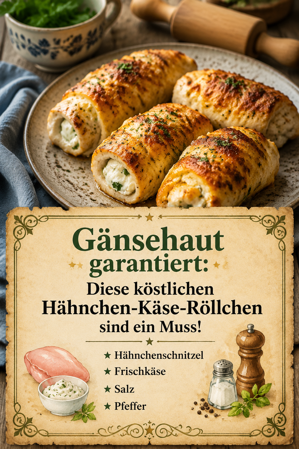Gänsehaut garantiert: Diese köstlichen Hähnchen-Käse-Röllchen sind ein Muss!