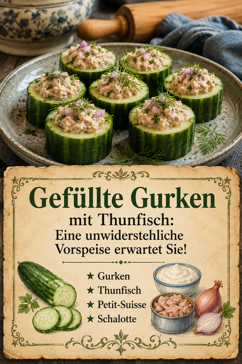 Gefüllte Gurken mit Thunfisch: Eine unwiderstehliche Vorspeise erwartet Sie!