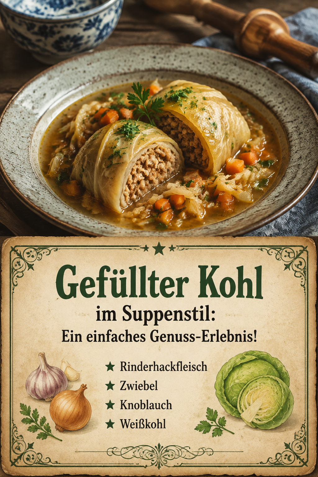 Gefüllter Kohl im Suppenstil: Ein einfaches Genuss-Erlebnis!