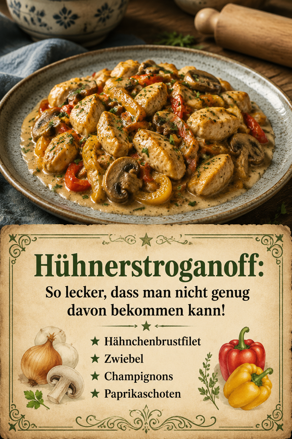 Hühnerstroganoff: So lecker, dass man nicht genug davon bekommen kann!