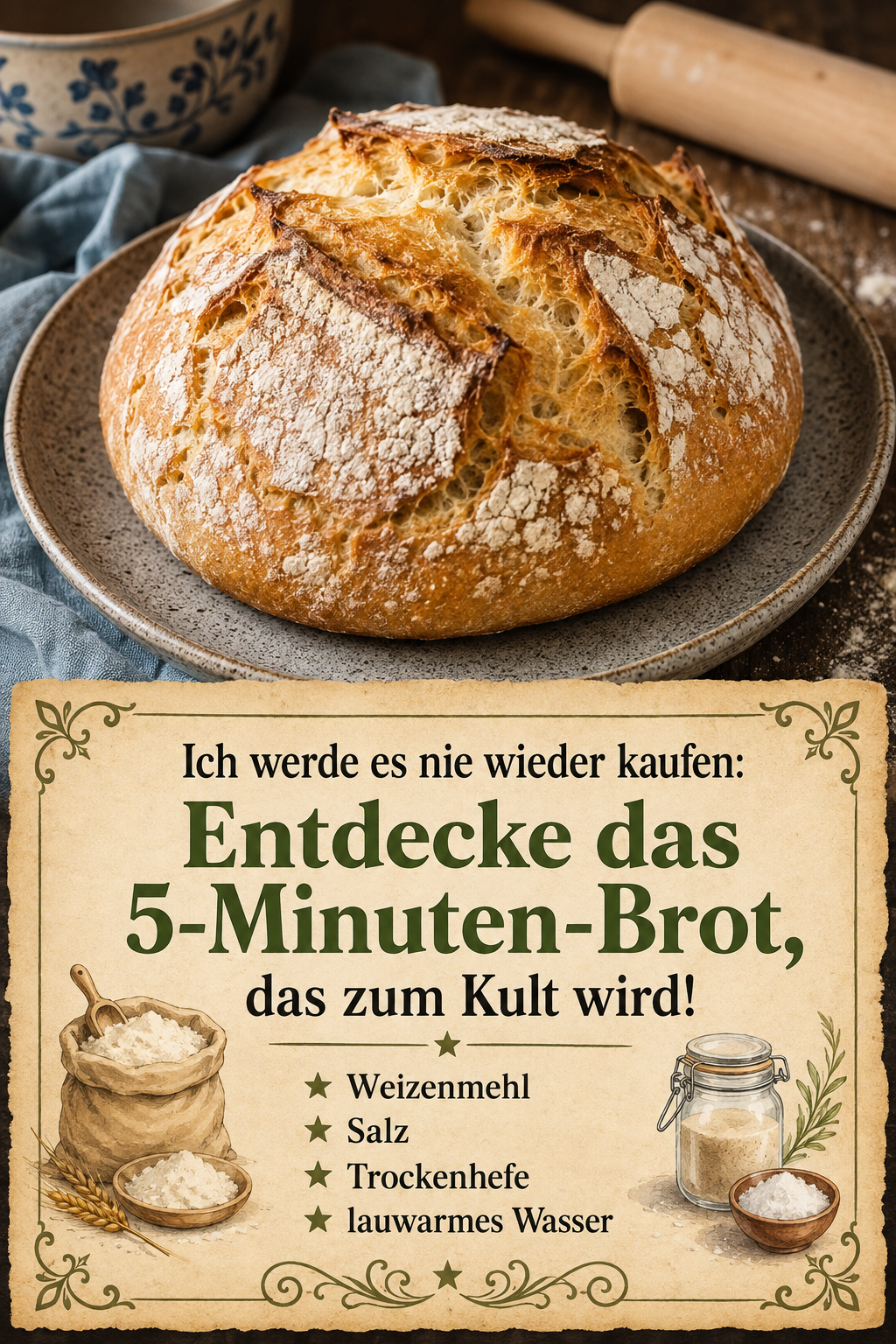 Ich werde es nie wieder kaufen: Entdecke das 5-Minuten-Brot, das zum Kult wird!