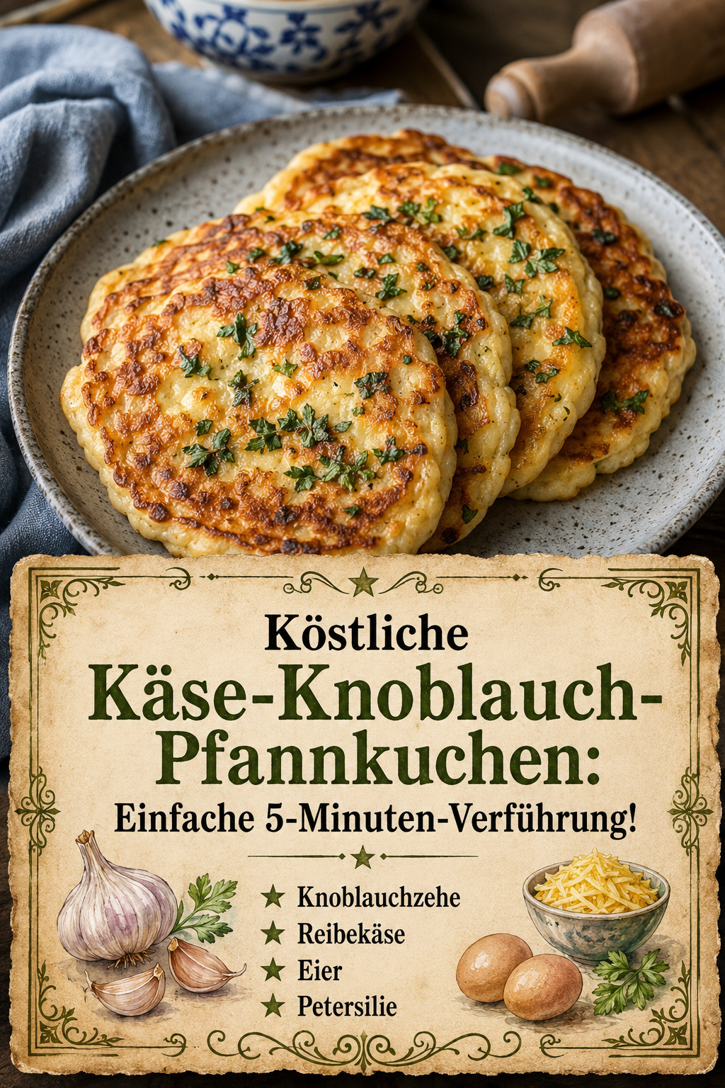Köstliche Käse-Knoblauch-Pfannkuchen: Einfache 5-Minuten-Verführung!