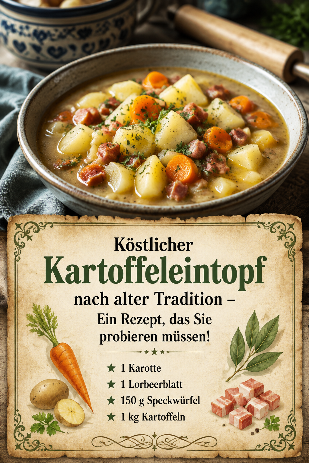 Köstlicher Kartoffeleintopf nach alter Tradition – Ein Rezept, das Sie probieren müssen!