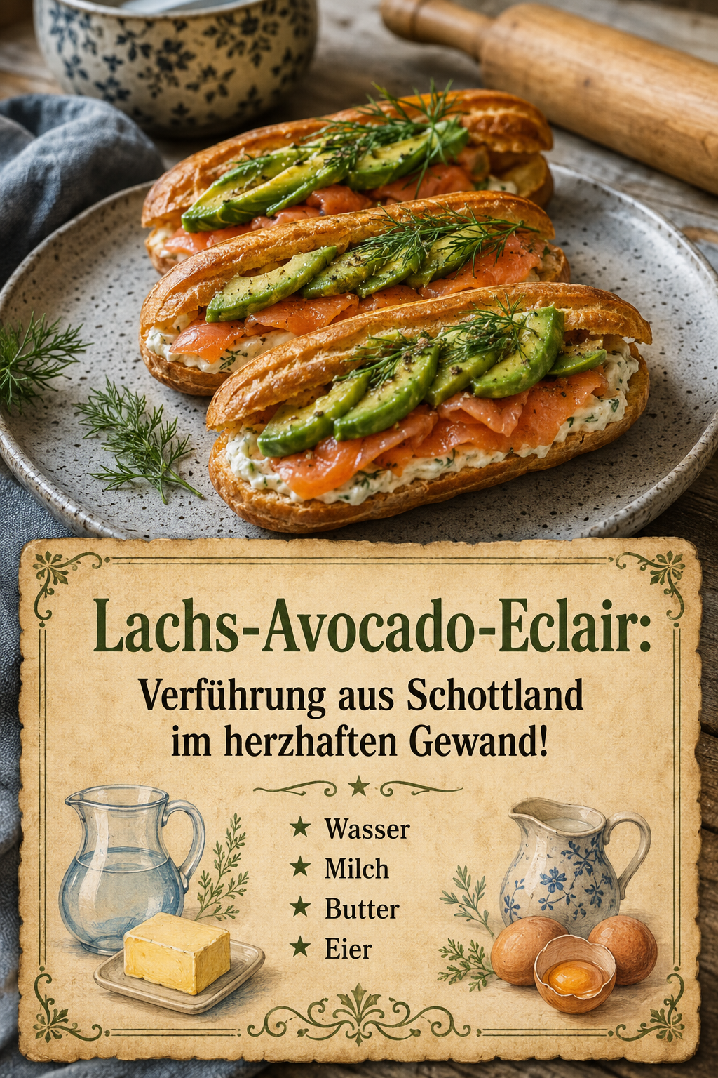 Lachs-Avocado-Eclair: Verführung aus Schottland im herzhaften Gewand!