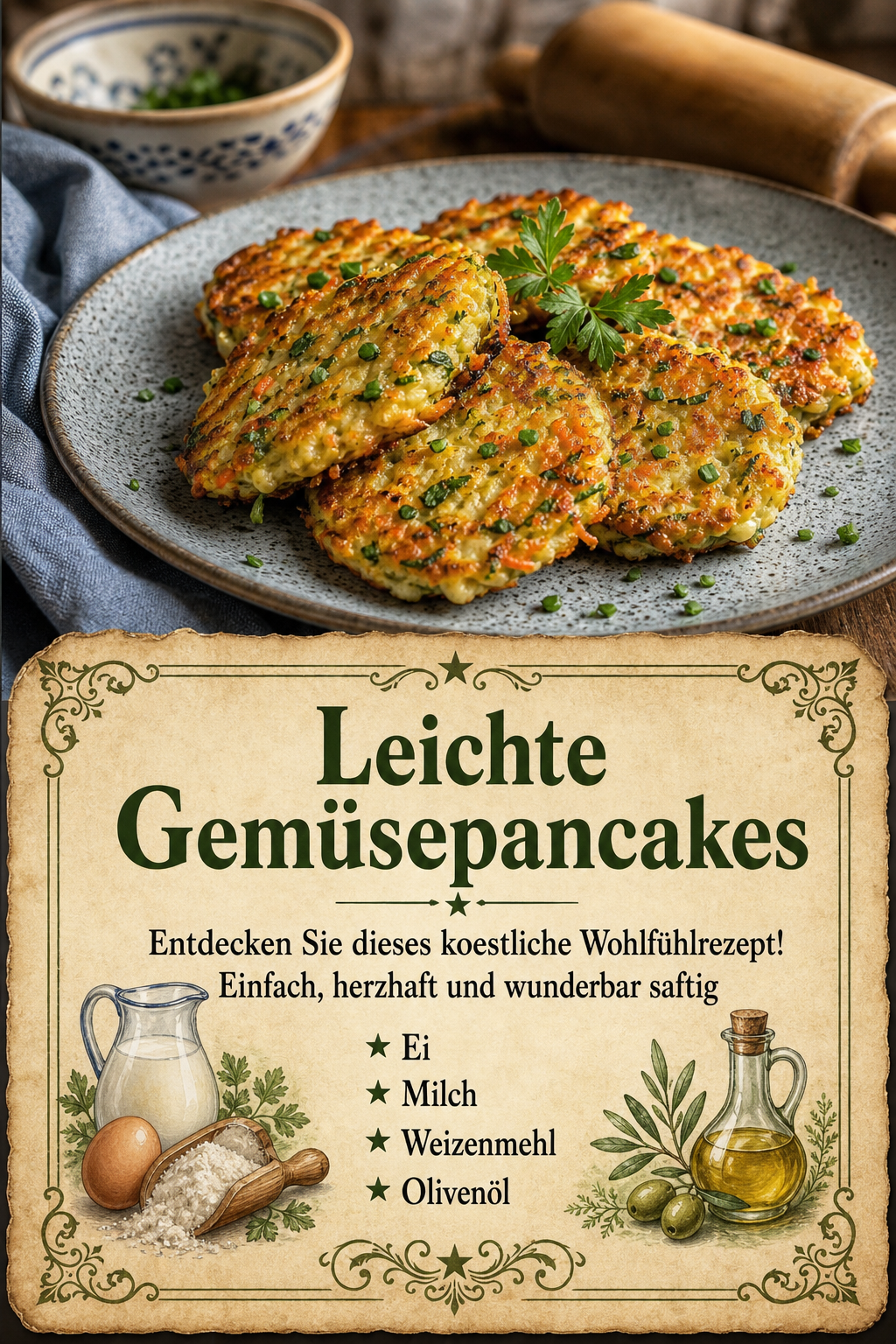 Leichte Gemüsepancakes: Entdecken Sie dieses köstliche Wohlfühlrezept!