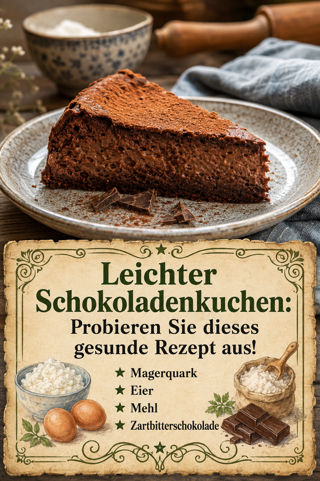 Leichter Schokoladenkuchen: Probieren Sie dieses gesunde Rezept aus!