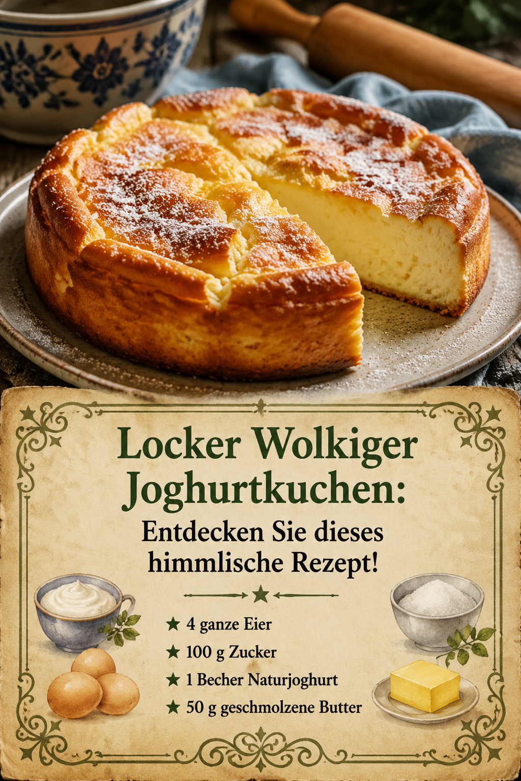 Locker Wolkiger Joghurtkuchen: Entdecken Sie dieses himmlische Rezept!