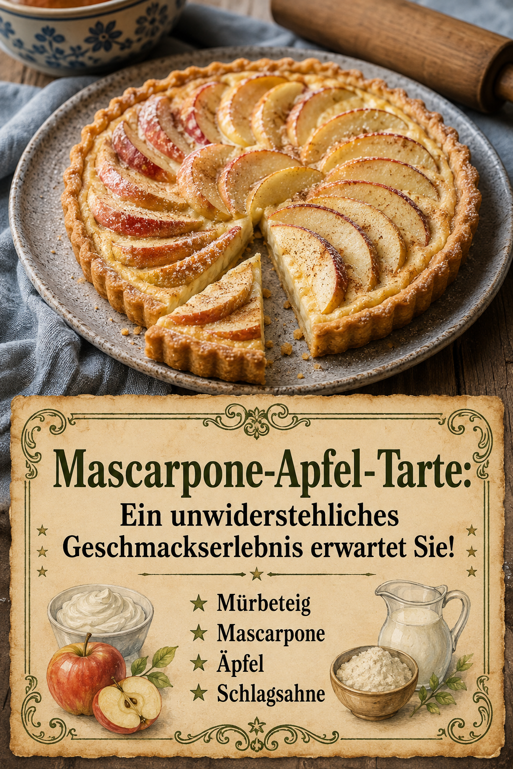 Mascarpone-Apfel-Tarte: Ein unwiderstehliches Geschmackserlebnis erwartet Sie!
