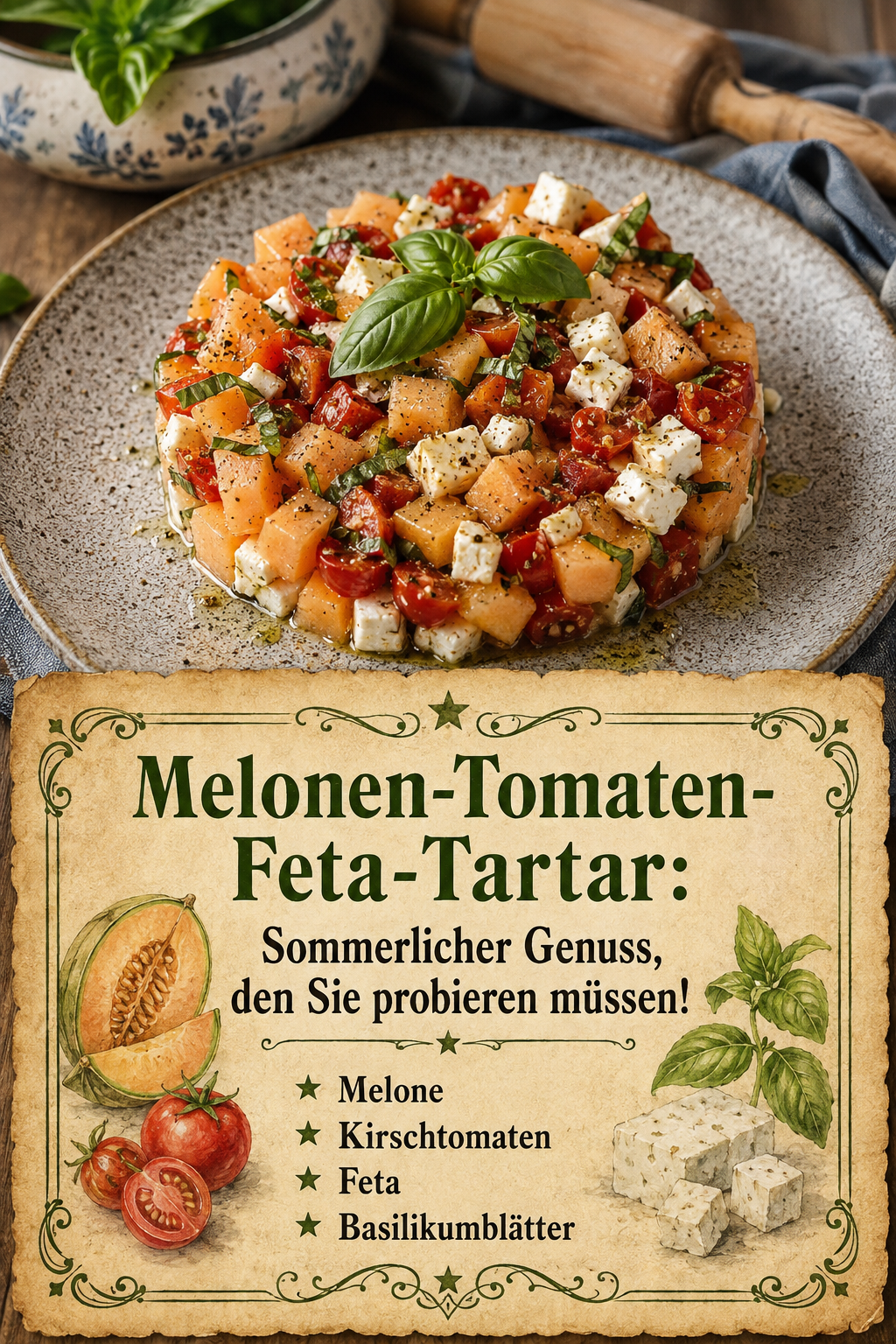 Melonen-Tomaten-Feta-Tartar: Sommerlicher Genuss, den Sie probieren müssen!