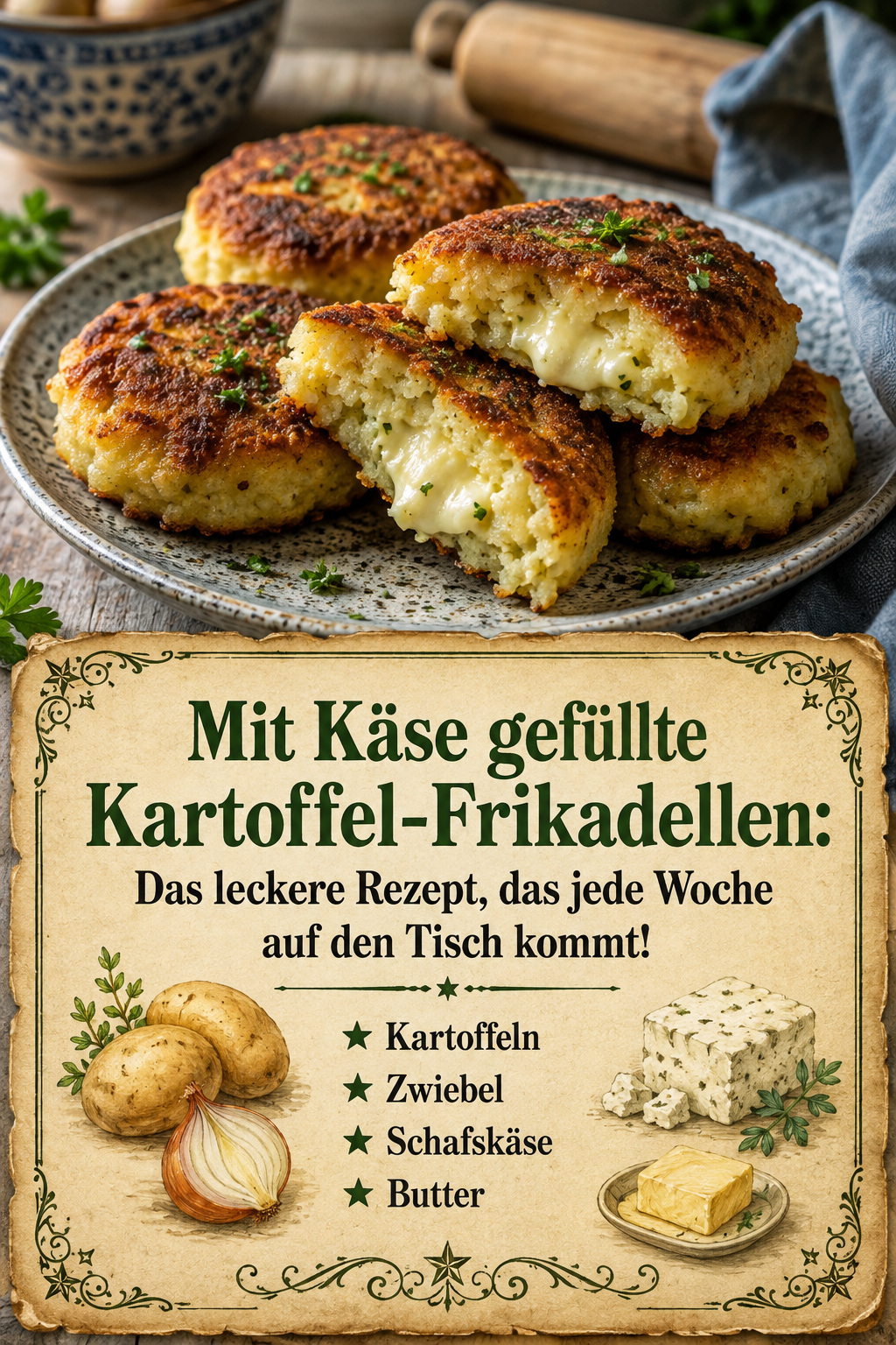 Mit Käse gefüllte Kartoffel-Frikadellen: Das leckere Rezept, das jede Woche auf den Tisch kommt!