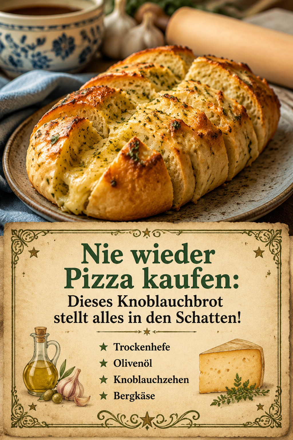 Nie wieder Pizza kaufen: Dieses Knoblauchbrot stellt alles in den Schatten!