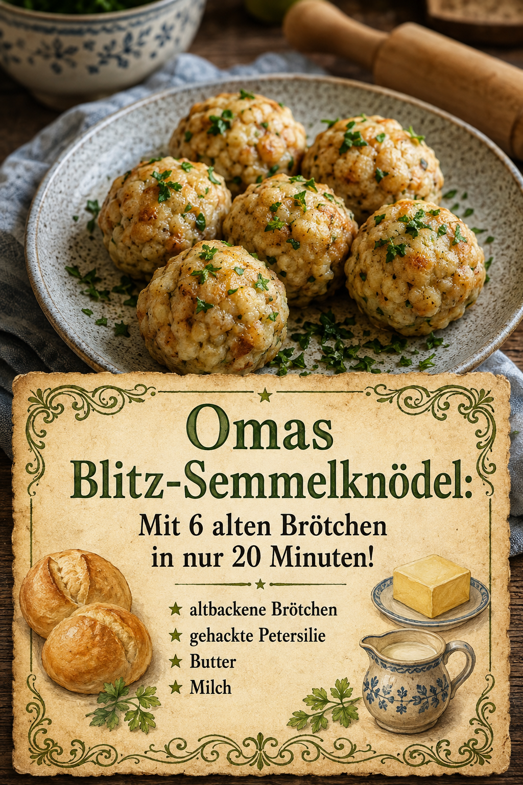 Omas Blitz-Semmelknödel: Mit 6 alten Brötchen in nur 20 Minuten!