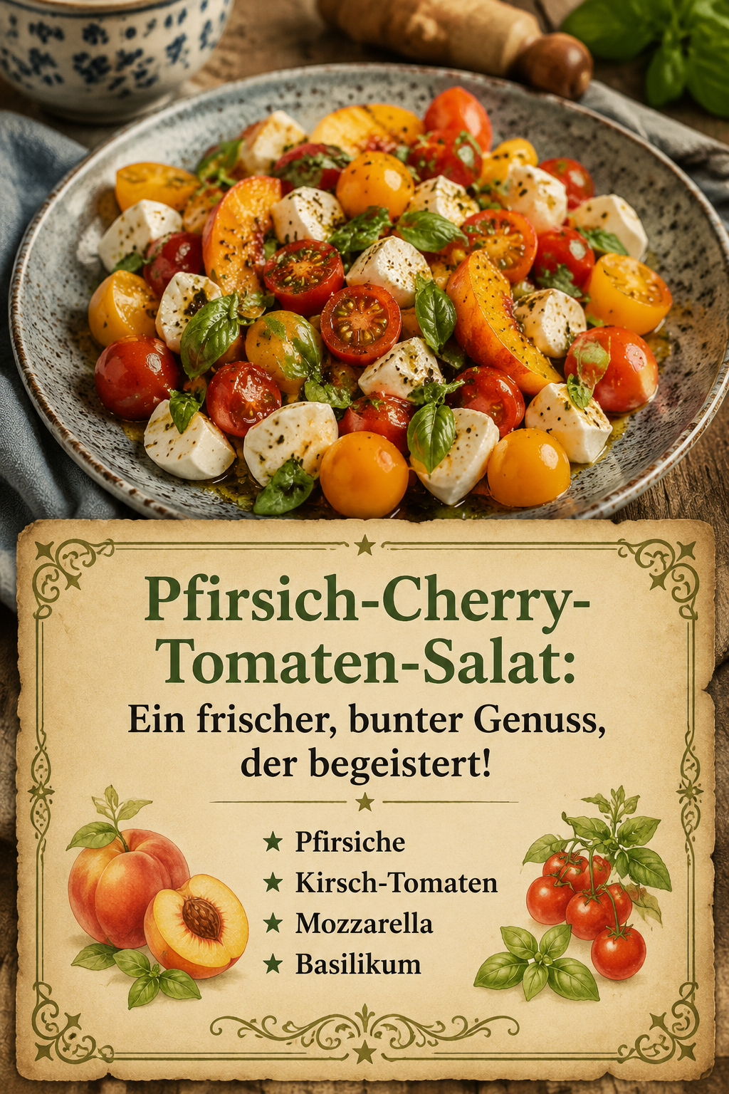 Pfirsich-Cherry-Tomaten-Salat: Ein frischer, bunter Genuss, der begeistert!