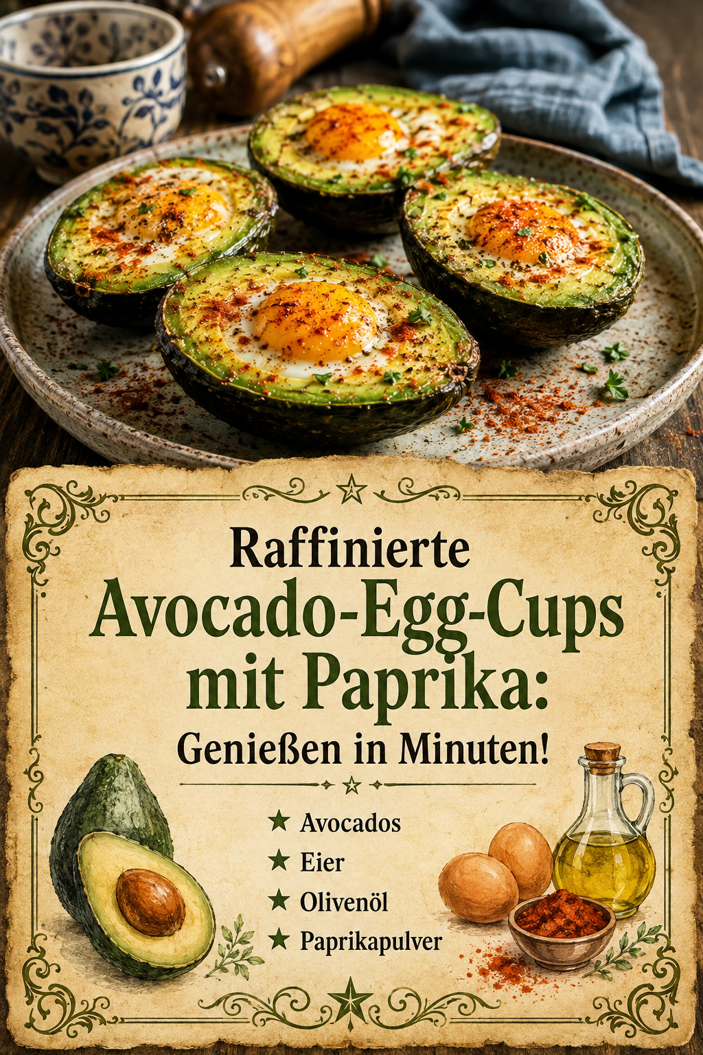 Raffinierte Avocado-Egg-Cups mit Paprika: Genießen in Minuten!
