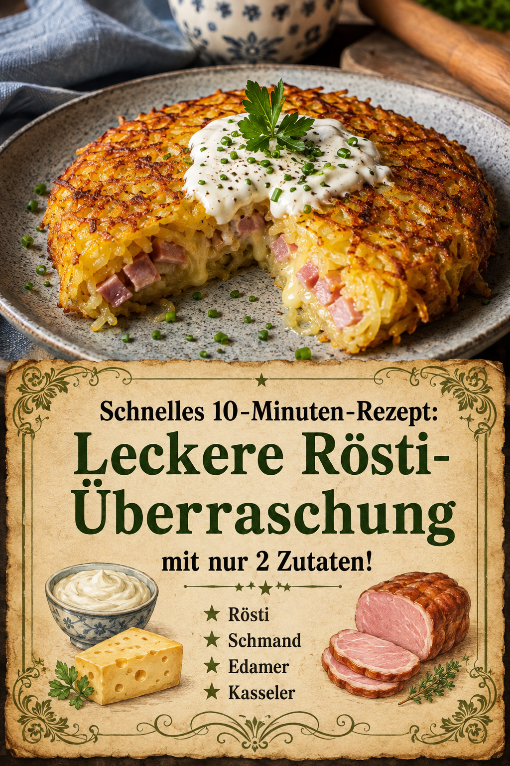 Schnelles 10-Minuten-Rezept: Leckere Rösti-Überraschung mit nur 2 Zutaten!