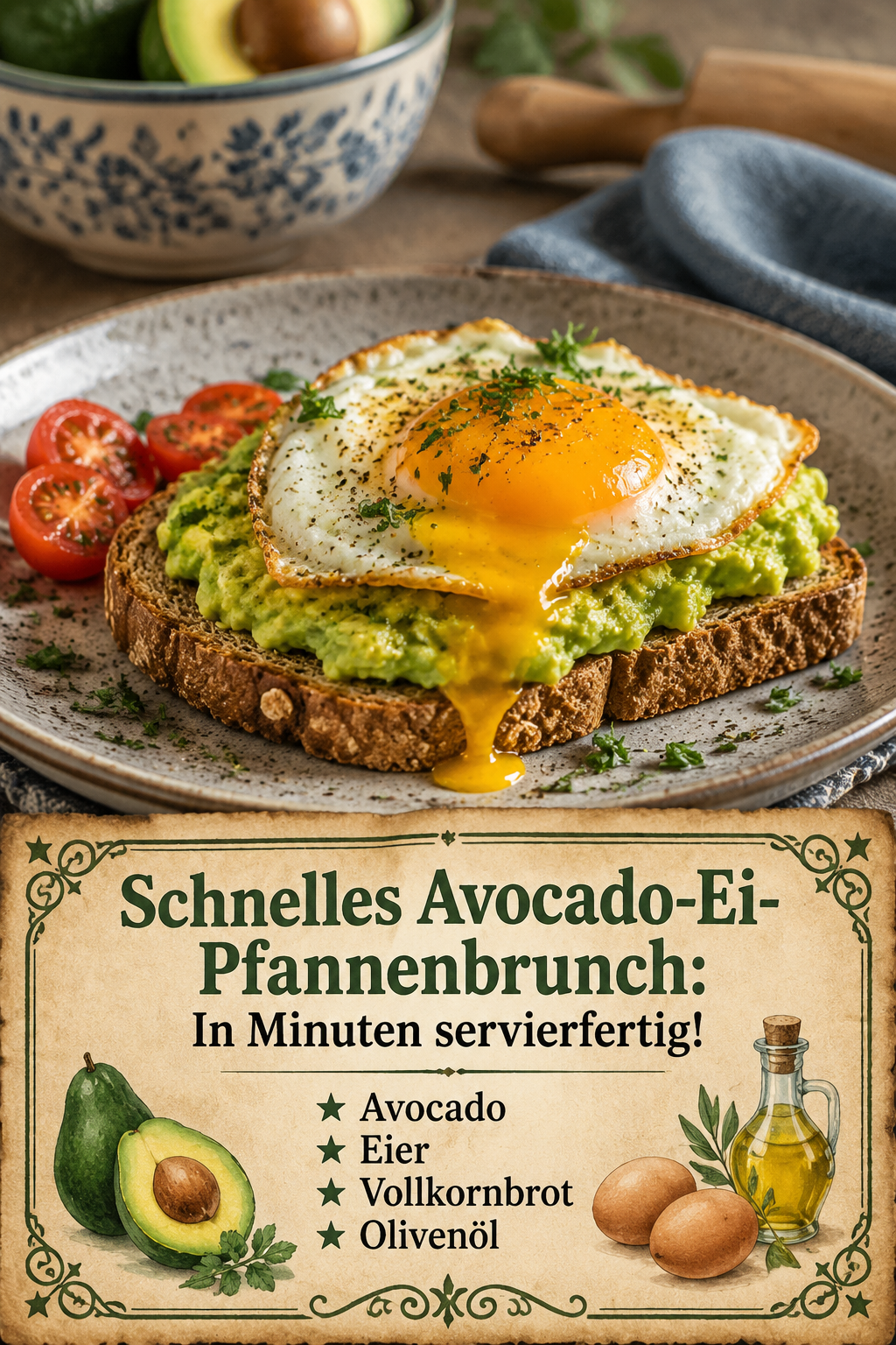 Schnelles Avocado-Ei-Pfannenbrunch: In Minuten servierfertig!