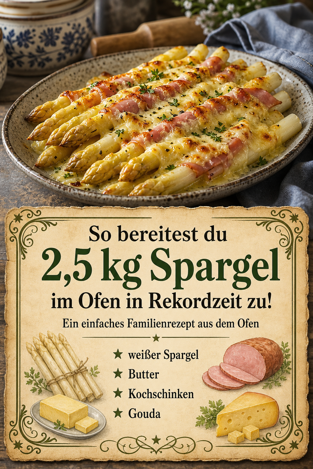 So bereitest du 2,5 kg Spargel im Ofen in Rekordzeit zu!