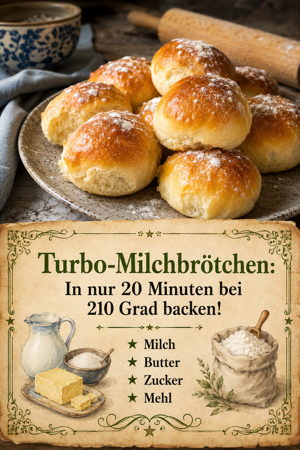 Turbo-Milchbrötchen: In nur 20 Minuten bei 210 Grad backen!