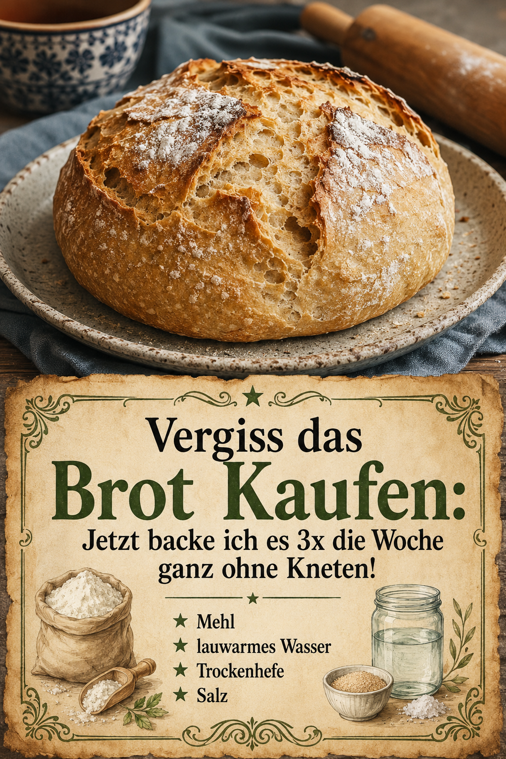 Vergiss das Brot Kaufen: Jetzt backe ich es 3x die Woche ganz ohne Kneten!