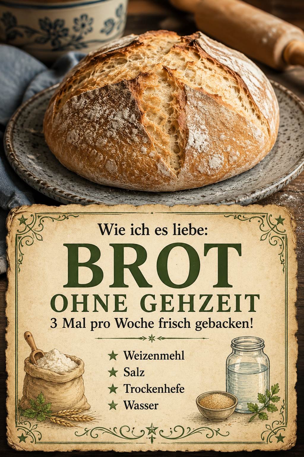 Wie ich es liebe: Brot ohne Gehzeit 3 Mal pro Woche frisch gebacken!