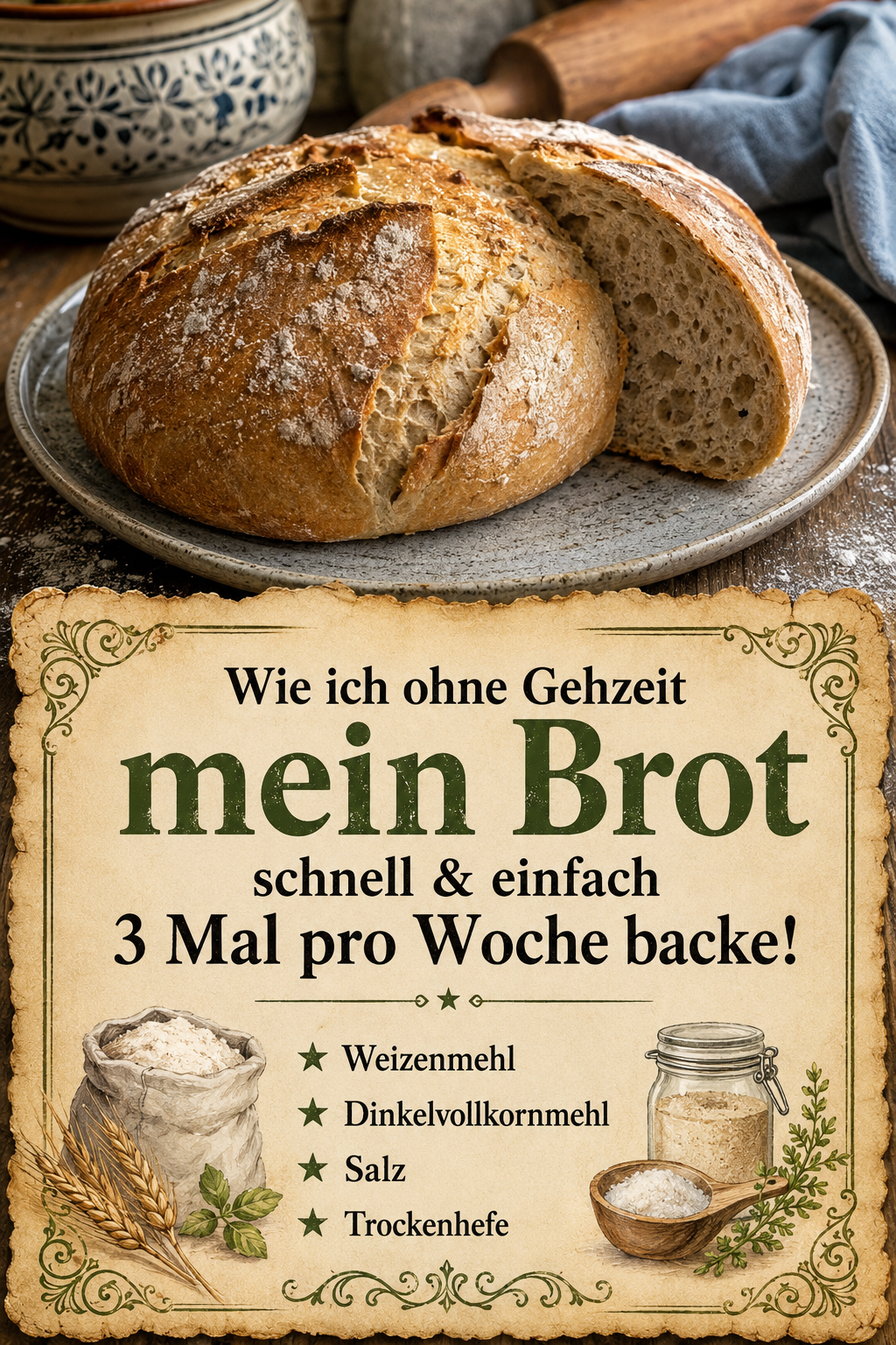 Wie ich ohne Gehzeit mein Brot schnell & einfach 3 Mal pro Woche backe!