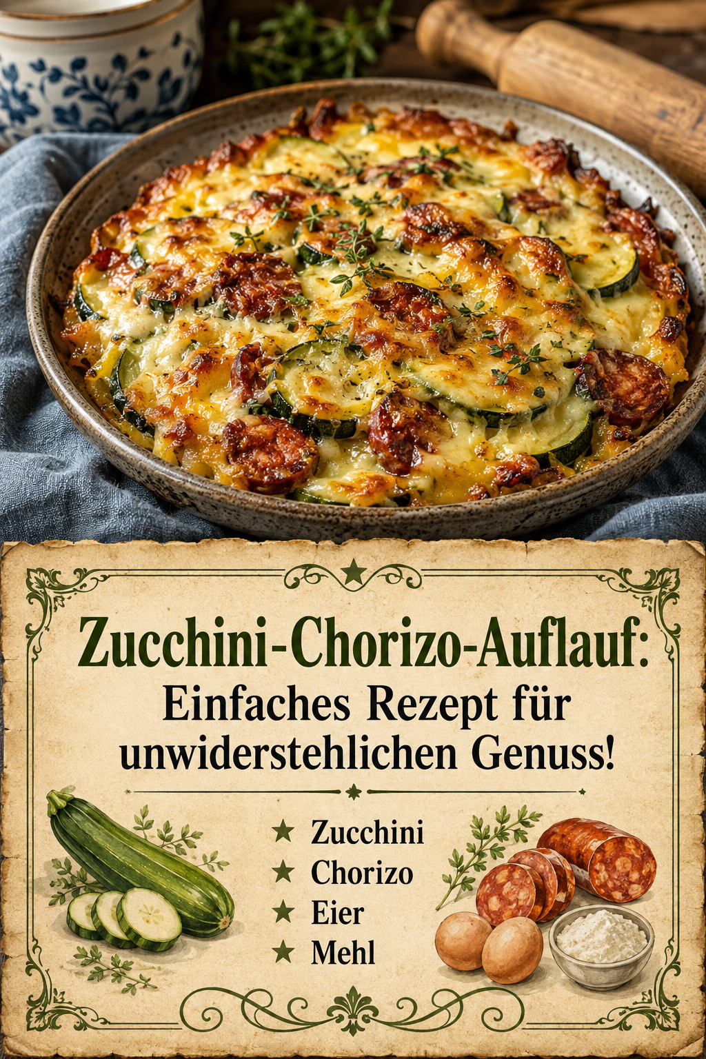 Zucchini-Chorizo-Auflauf: Einfaches Rezept für unwiderstehlichen Genuss!