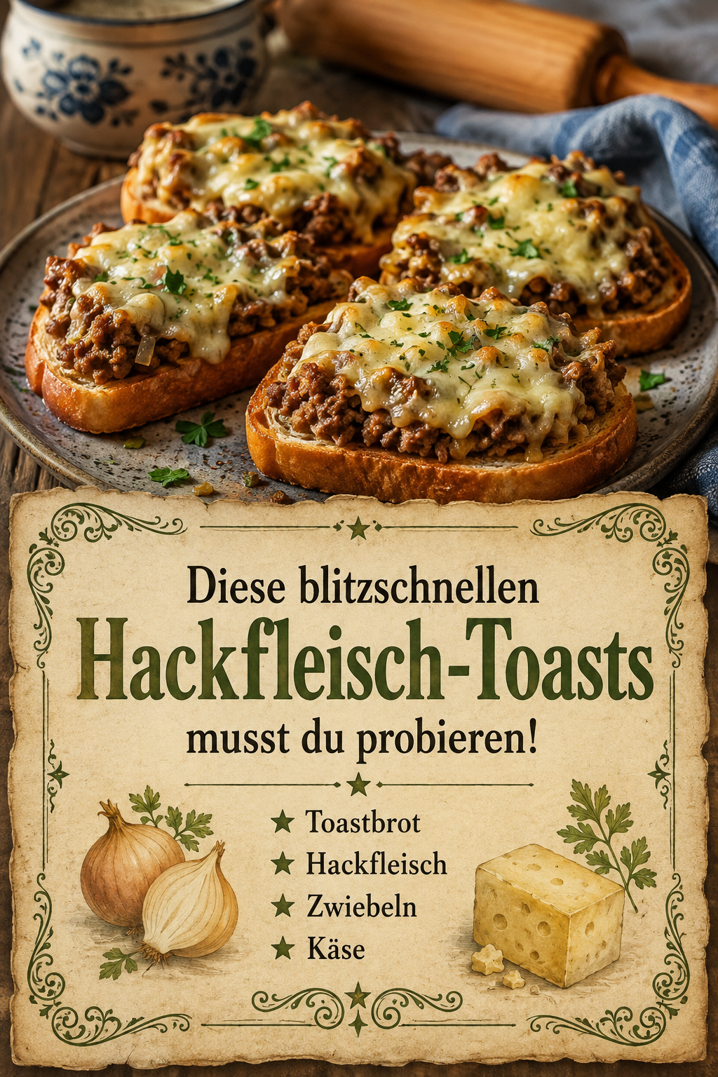 Diese blitzschnellen Hackfleisch-Toasts musst du probieren!