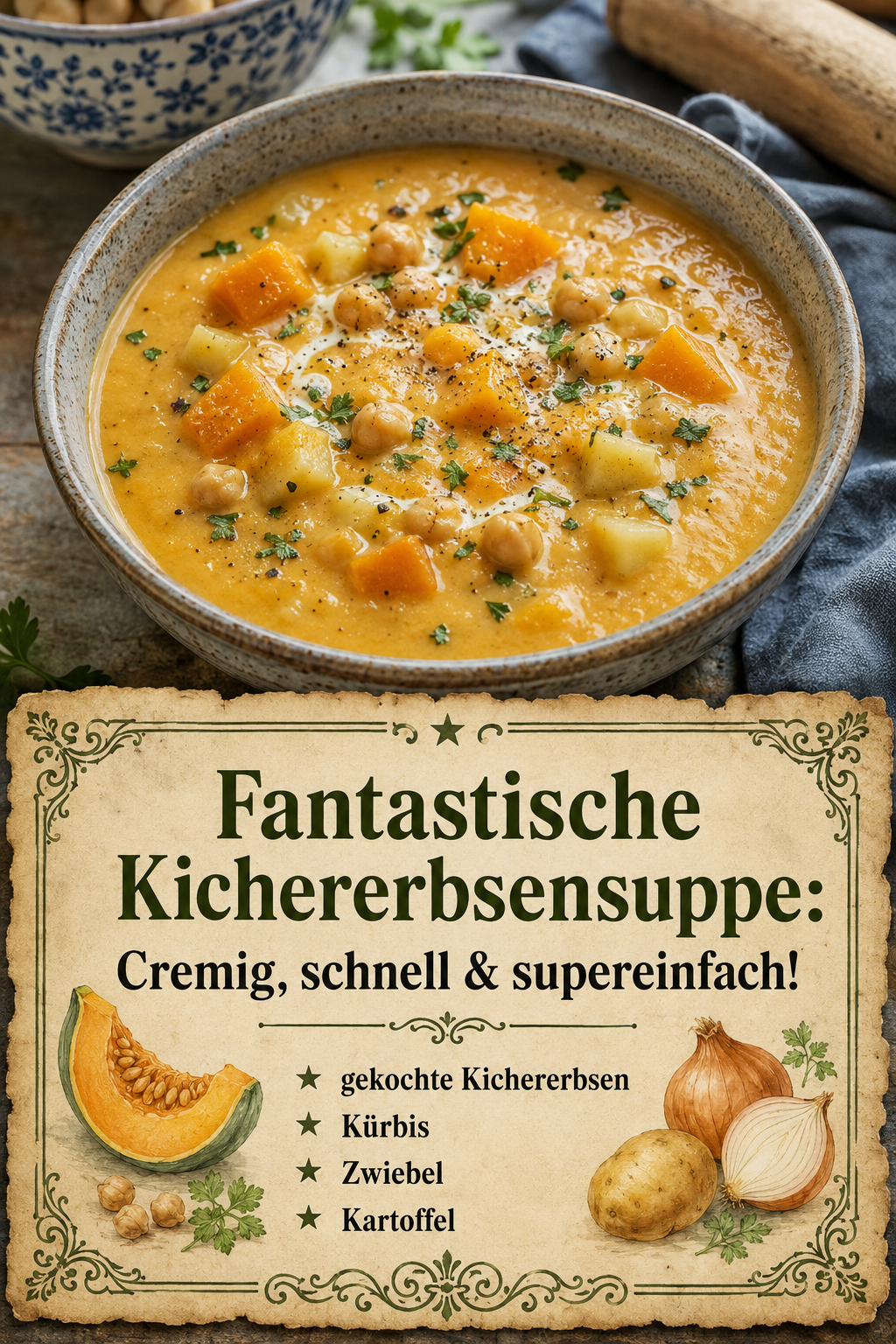 Fantastische Kichererbsensuppe: Cremig, schnell & supereinfach!
