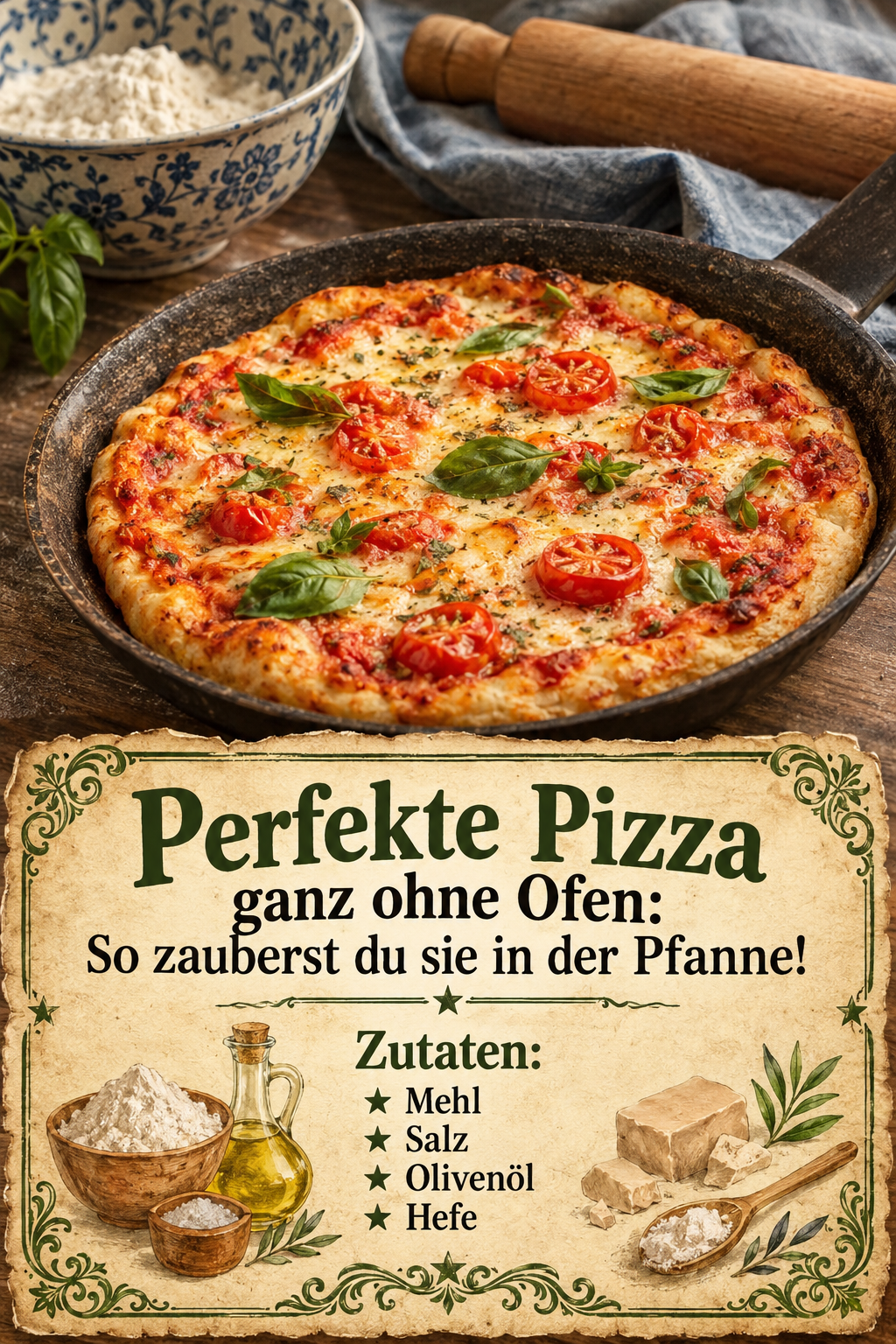 Perfekte Pizza ganz ohne Ofen: So zauberst du sie in der Pfanne!
