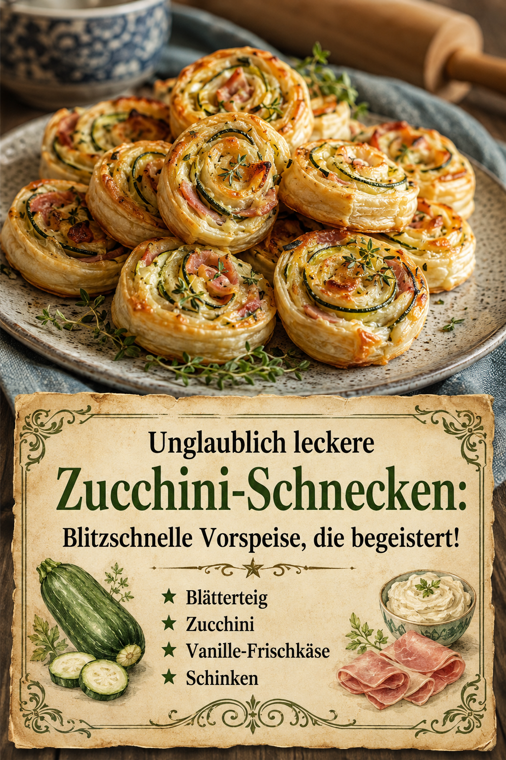 Unglaublich leckere Zucchini-Schnecken: Blitzschnelle Vorspeise, die begeistert!